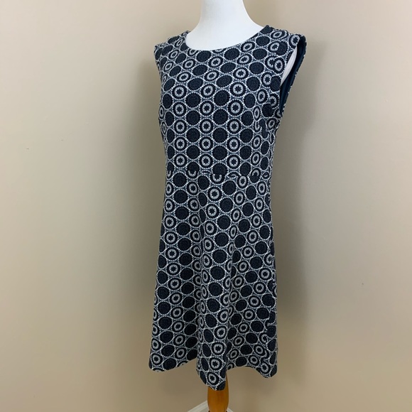 Loft knit quilted cap sleeve dress blue 14 - Picture 1 of 8